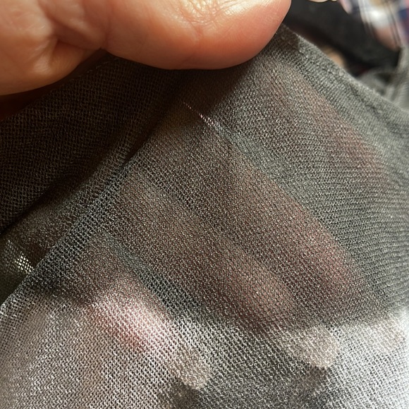 Pete small gray green short sleeve see throw top - Picture 5 of 5